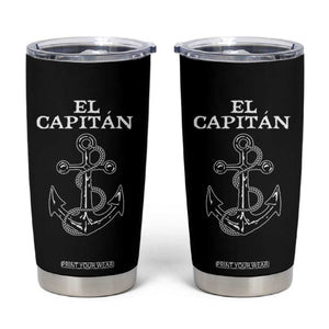 El Capitan Boating Captain Tumbler Cup Funny Boat Sailing Vintage Anchor TS11 Black Print Your Wear