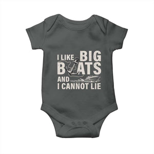 I Like Big Boats And I Cannot Lie Baby Onesie Funny Boating Cruise Ship TS11 Dark Heather Print Your Wear