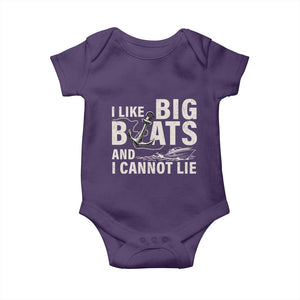 I Like Big Boats And I Cannot Lie Baby Onesie Funny Boating Cruise Ship TS11 Purple Print Your Wear