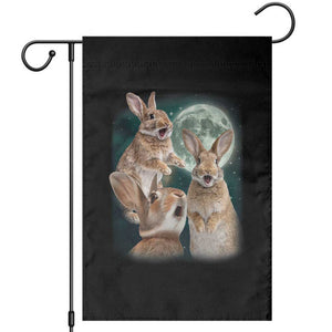 Funny Three Bunny Moon Humorous Rabbit Meme Garden Flag TS11 Black Print Your Wear