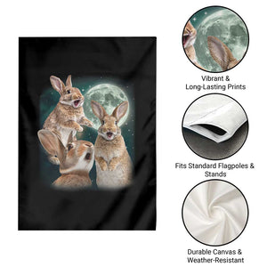 Funny Three Bunny Moon Humorous Rabbit Meme Garden Flag TS11 Print Your Wear