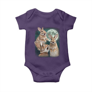 Funny Three Bunny Moon Humorous Rabbit Meme Baby Onesie TS11 Purple Print Your Wear