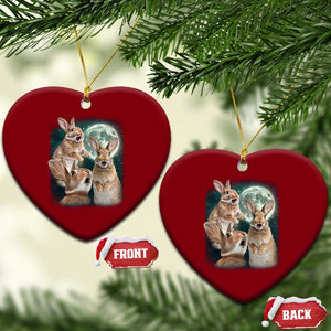Funny Three Bunny Moon Humorous Rabbit Meme Ceramic Ornament TS11 Print Your Wear