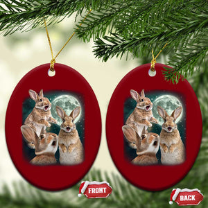 Funny Three Bunny Moon Humorous Rabbit Meme Ceramic Ornament TS11 Print Your Wear