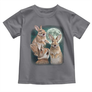 Funny Three Bunny Moon Humorous Rabbit Meme Toddler T Shirt TS11 Charcoal Print Your Wear