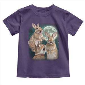Funny Three Bunny Moon Humorous Rabbit Meme Toddler T Shirt TS11 Purple Print Your Wear