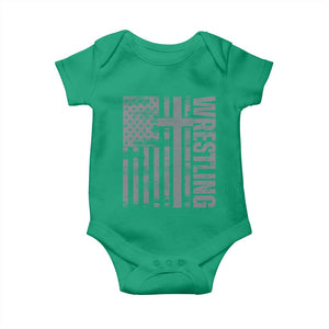 Wrestling Christian Vintage Patriotic American Flag Baby Onesie TS11 Irish Green Print Your Wear