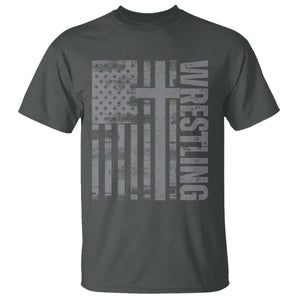Wrestling Christian Vintage Patriotic American Flag T Shirt TS11 Dark Heather Print Your Wear