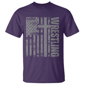 Wrestling Christian Vintage Patriotic American Flag T Shirt TS11 Purple Print Your Wear