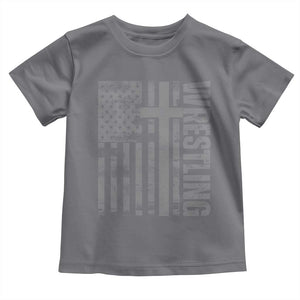 Wrestling Christian Vintage Patriotic American Flag Toddler T Shirt TS11 Charcoal Print Your Wear