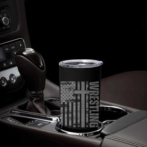 Wrestling Christian Vintage Patriotic American Flag Tumbler Cup TS11 Print Your Wear