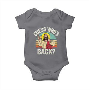 Funny Guess Who Is Back Jesus Easter Christian Baby Onesie TS11 Charcoal Print Your Wear