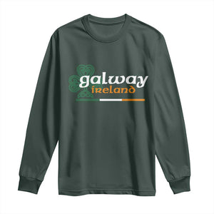 Galway Ireland Long Sleeve Shirt Irish City Souvenir St Patricks Day Celtic Shamrock TS11 Dark Forest Green Print Your Wear