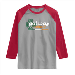 Galway Ireland Raglan Shirt Irish City Souvenir St Patricks Day Celtic Shamrock TS11 Sport Gray Red Print Your Wear