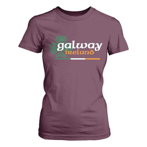 Galway Ireland T Shirt For Women Irish City Souvenir St Patricks Day Celtic Shamrock TS11 Maroon Print Your Wear