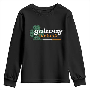 Galway Ireland Youth Sweatshirt Irish City Souvenir St Patricks Day Celtic Shamrock TS11 Black Print Your Wear