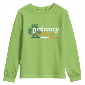 Galway Ireland Youth Sweatshirt Irish City Souvenir St Patricks Day Celtic Shamrock TS11 Lime Print Your Wear