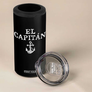 El Capitan 4 in 1 Can Cooler Tumbler Funny Boat Captain Vintage Anchor TS11 Print Your Wear
