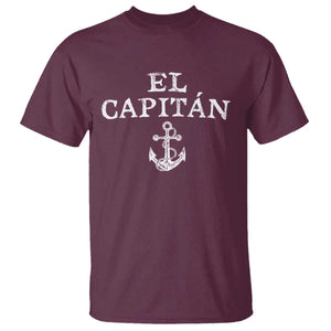 El Capitan T Shirt Funny Boat Captain Vintage Anchor TS11 Maroon Print Your Wear