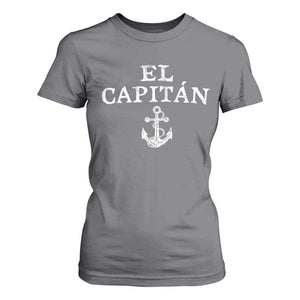 El Capitan T Shirt For Women Funny Boat Captain Vintage Anchor TS11 Charcoal Print Your Wear