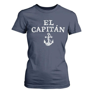 El Capitan T Shirt For Women Funny Boat Captain Vintage Anchor TS11 Navy Print Your Wear