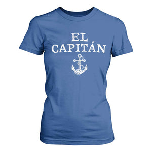 El Capitan T Shirt For Women Funny Boat Captain Vintage Anchor TS11 Royal Blue Print Your Wear