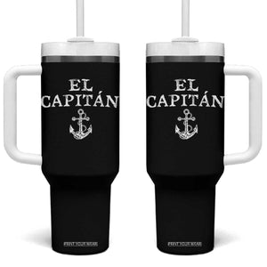 El Capitan Tumbler With Handle Funny Boat Captain Vintage Anchor TS11 One Size: 40 oz Black Print Your Wear