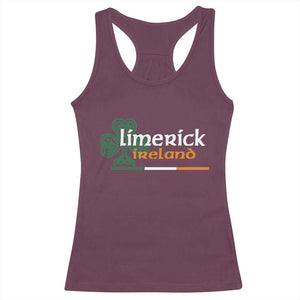 Limerick Ireland Racerback Tank Top Irish City Souvenir St Patricks Day Celtic Shamrock TS11 Maroon Print Your Wear