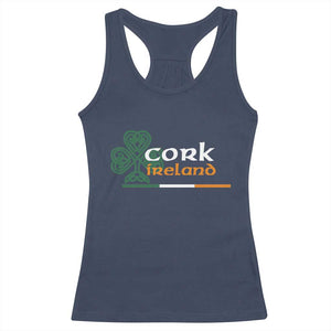 Cork Ireland Racerback Tank Top Irish City Souvenir St Patricks Day Celtic Shamrock TS11 Navy Print Your Wear