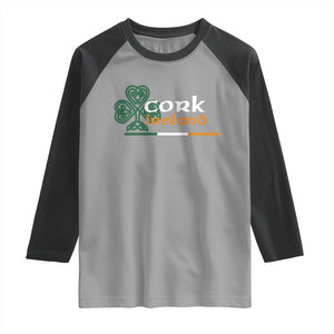 Cork Ireland Raglan Shirt Irish City Souvenir St Patricks Day Celtic Shamrock TS11 Sport Gray Black Print Your Wear