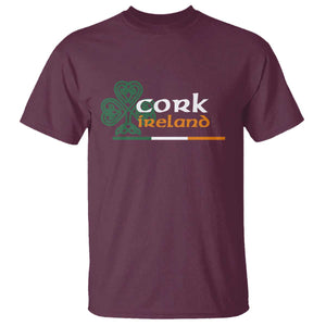 Cork Ireland T Shirt Irish City Souvenir St Patricks Day Celtic Shamrock TS11 Maroon Print Your Wear