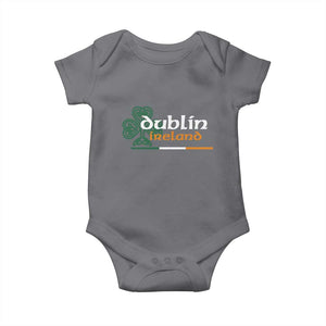 Dublin Ireland Baby Onesie Irish City Souvenir St Patricks Day Celtic Shamrock TS11 Charcoal Print Your Wear