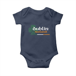 Dublin Ireland Baby Onesie Irish City Souvenir St Patricks Day Celtic Shamrock TS11 Navy Print Your Wear