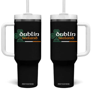 Dublin Ireland Tumbler With Handle Irish City Souvenir St Patricks Day Celtic Shamrock TS11 One Size: 40 oz Black Print Your Wear