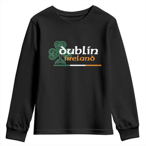 Dublin Ireland Youth Sweatshirt Irish City Souvenir St Patricks Day Celtic Shamrock TS11 Black Print Your Wear