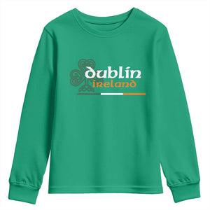 Dublin Ireland Youth Sweatshirt Irish City Souvenir St Patricks Day Celtic Shamrock TS11 Irish Green Print Your Wear