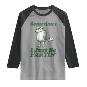 Sometimes I Just Be Fartin Funny Frog Raglan Shirt TS11 Sport Gray Black Print Your Wear