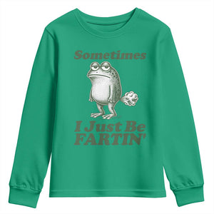 Sometimes I Just Be Fartin Funny Frog Youth Sweatshirt TS11 Irish Green Print Your Wear