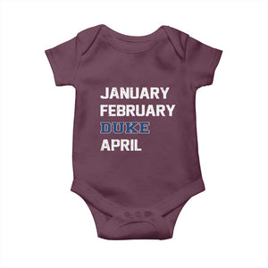 January February Duke April Baby Onesie Basketball Game Day TS11 Maroon Print Your Wear
