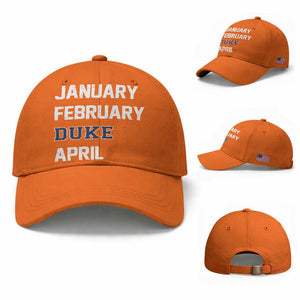 January February Duke April Baseball Cap Basketball Game Day TS11 Baseball Cap Universal Fit Orange Print Your Wear