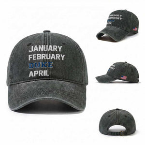 January February Duke April Washed Cotton Baseball Cap Basketball Game Day TS11 Washed Cap Universal Fit Dark Green Print Your Wear
