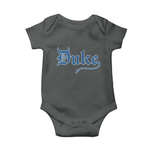 Duke Gothic Throwback Baby Onesie Game Day for Sports Fan TS11 Dark Heather Print Your Wear