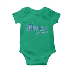 Duke Gothic Throwback Baby Onesie Game Day for Sports Fan TS11 Irish Green Print Your Wear