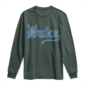 Duke Gothic Throwback Long Sleeve Shirt Game Day for Sports Fan TS11 Dark Forest Green Print Your Wear
