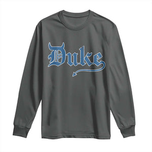 Duke Gothic Throwback Long Sleeve Shirt Game Day for Sports Fan TS11 Dark Heather Print Your Wear