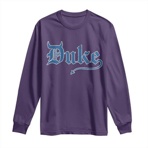 Duke Gothic Throwback Long Sleeve Shirt Game Day for Sports Fan TS11 Purple Print Your Wear