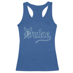 Duke Gothic Throwback Racerback Tank Top Game Day for Sports Fan TS11 Royal Blue Print Your Wear