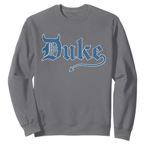 Duke Gothic Throwback Sweatshirt Game Day for Sports Fan TS11 Charcoal Print Your Wear