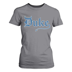 Duke Gothic Throwback T Shirt For Women - Game Day Sports Fan Womens Tee TS11 Charcoal Print Your Wear