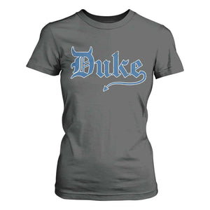 Duke Gothic Throwback T Shirt For Women - Game Day Sports Fan Womens Tee TS11 Dark Heather Print Your Wear
